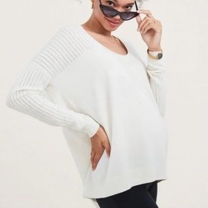 Hatch U Neck layering cashmere merino wool sweater – Size S/XS (maternity)